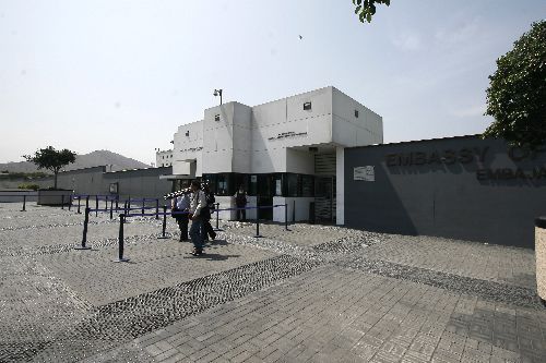 US Embassy facade in Lima. Photo: ANDINA/Stephanie Zollner.