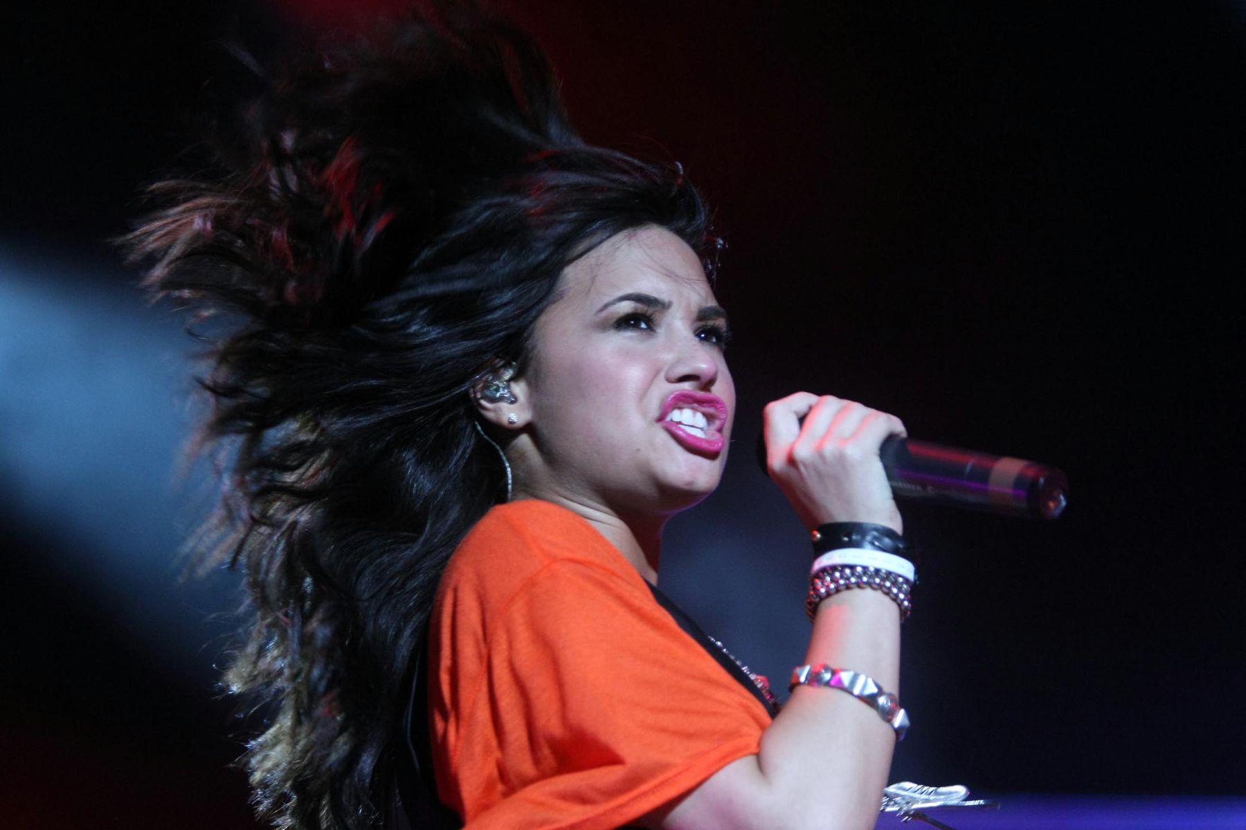 Demi Lovato, inicia el Concierto de los Jonas Brothers, en el Estadio Nacional de Lima. Foto: ANDINA / Alberto Orbegoso