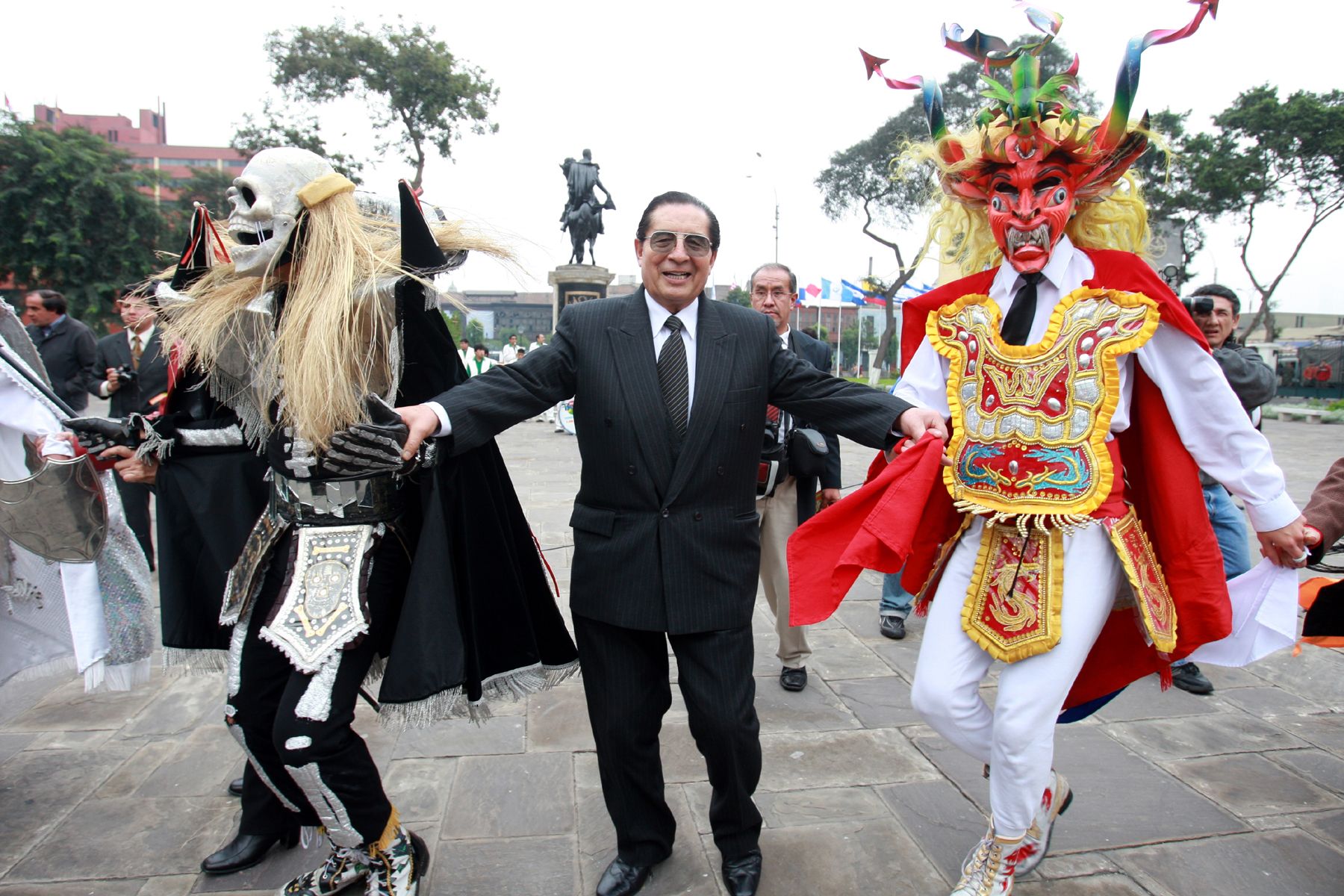 Conferencia de prensa sobre el traje de la diablada en el Congreso. Foto: ANDINA/Carlos Lezama.