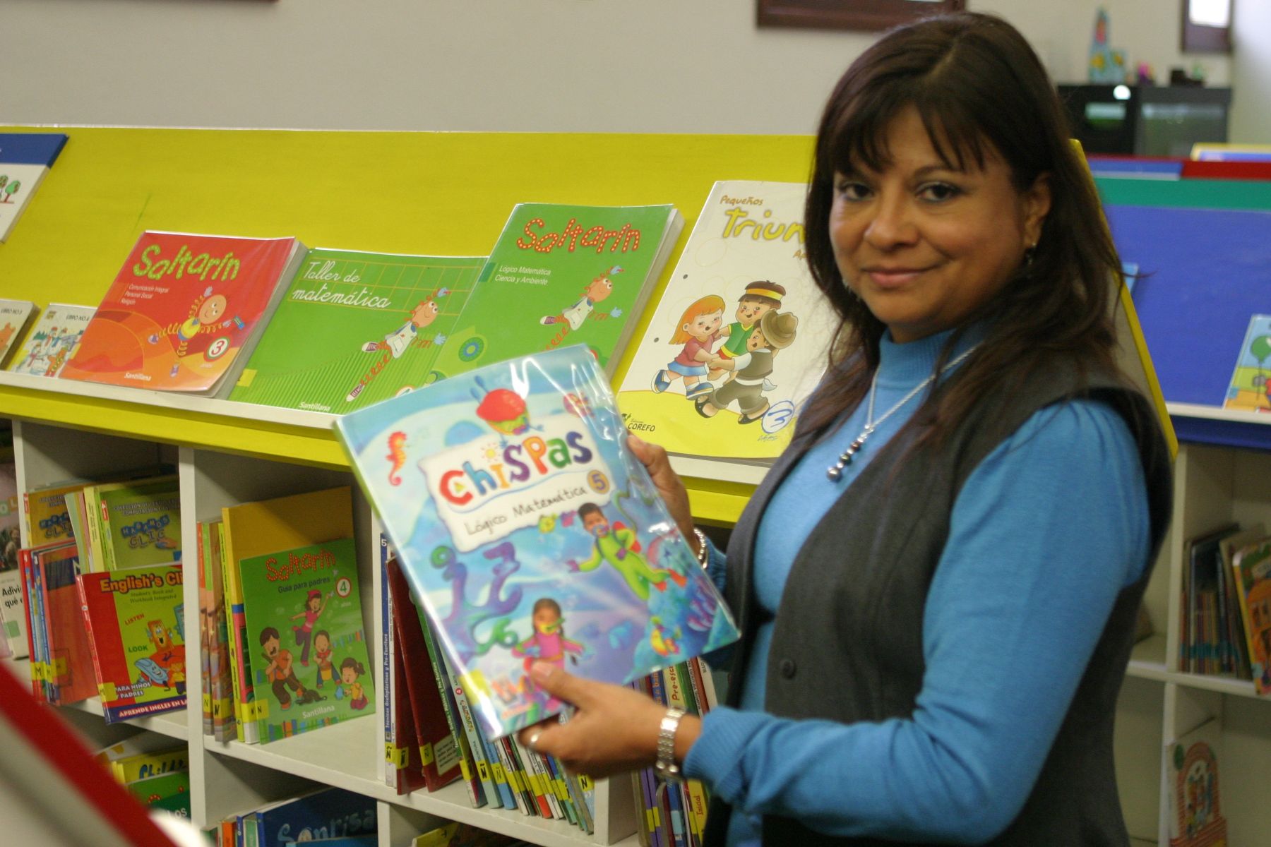 Directora técnica del Sistema Nacional de Bibliotecas, Margarita Martínez. Foto: Andina/Héctor Vinces.