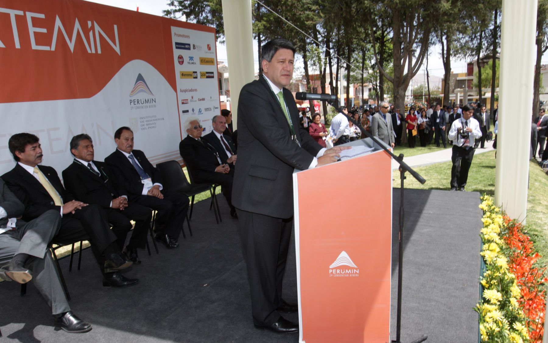 Ministro de Comercio  Exterior y Turismo, Martín  Pérez, inauguró  la Exhibición Tecnológica Minera EXTEMIN en el marco 29 Convención Minera Perumin en la ciudad de Arequipa.
Foto: ANDINA/Jack Ramón.