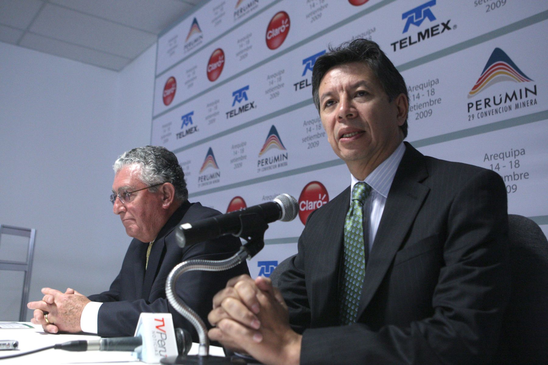 Conferencia de prensa del Ministro de Energía y Minas, Pedro Sanchez, en el marco de la clausura de la Convención Minera en la ciudad de Arequipa.
Foto: ANDINA/Jack Ramón.