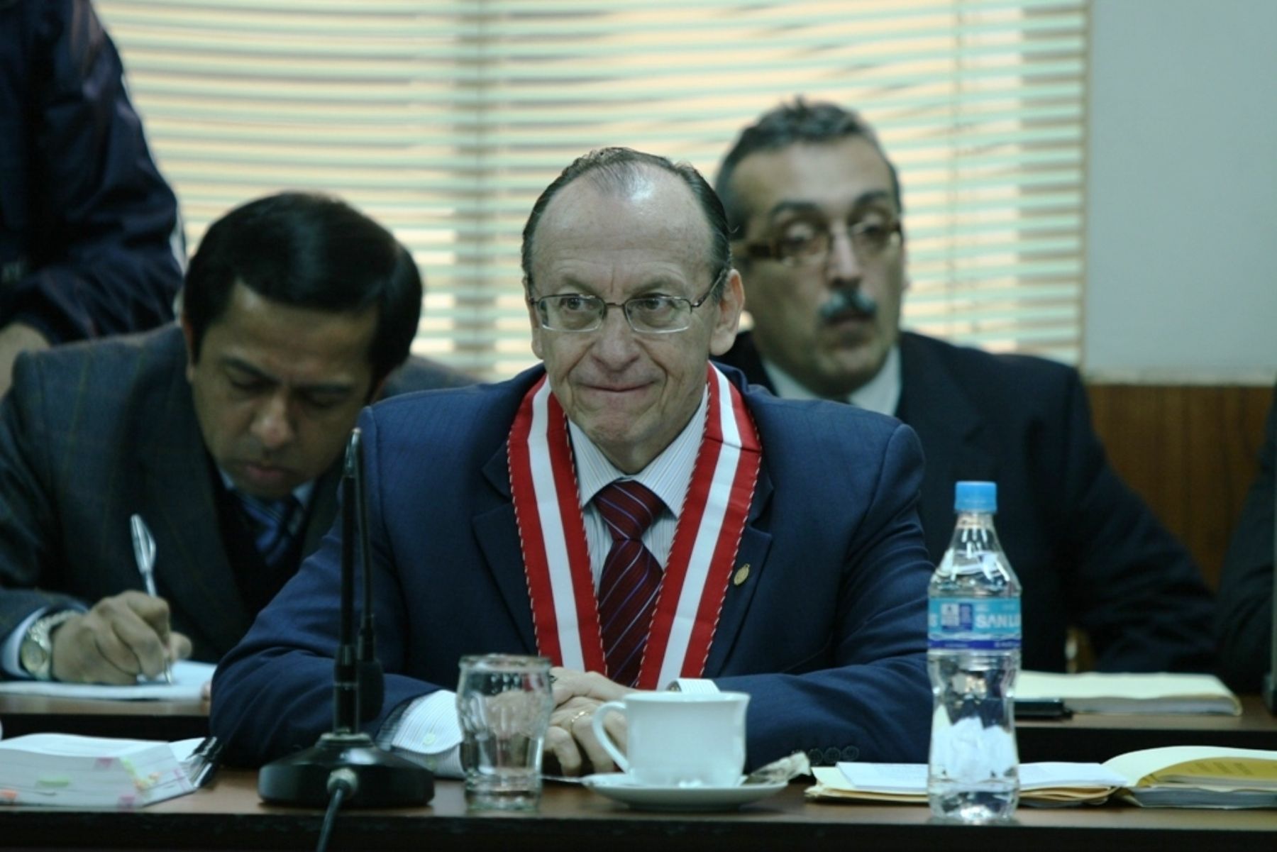 Fiscal supremo José Antonio Peláez Bardales durante el juicio en contra de Alberto Fujimori. Foto: ANDINA/PJ.