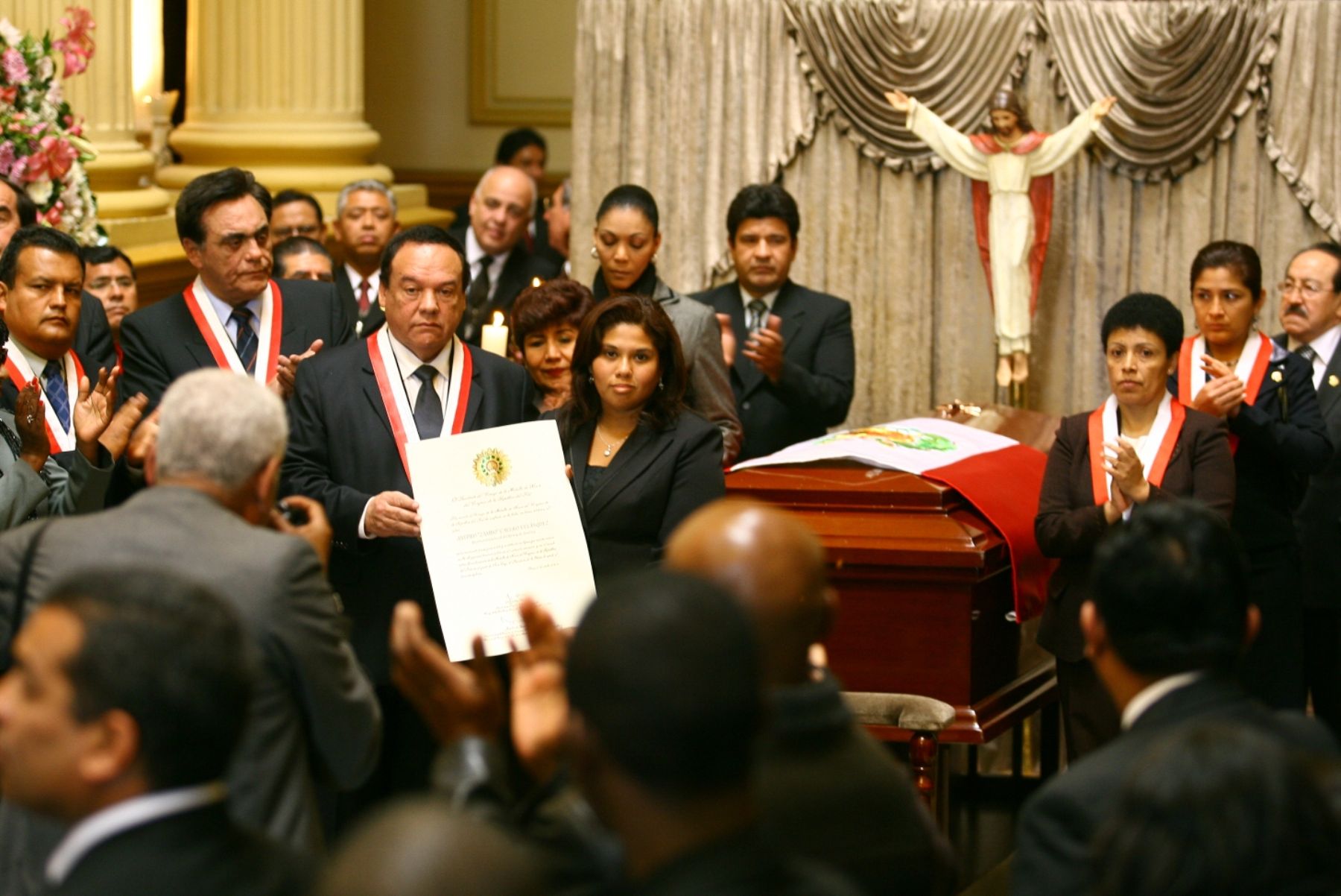 Congeso de la republica rinde homenaje a Arturo "Zambo" Caveo. Foto: ANDINA/Victor Palomino