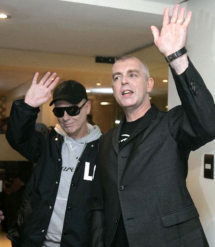 British duo Pet Shop Boys in press conference in Lima. Photo: ANDINA/Ruben Grandez