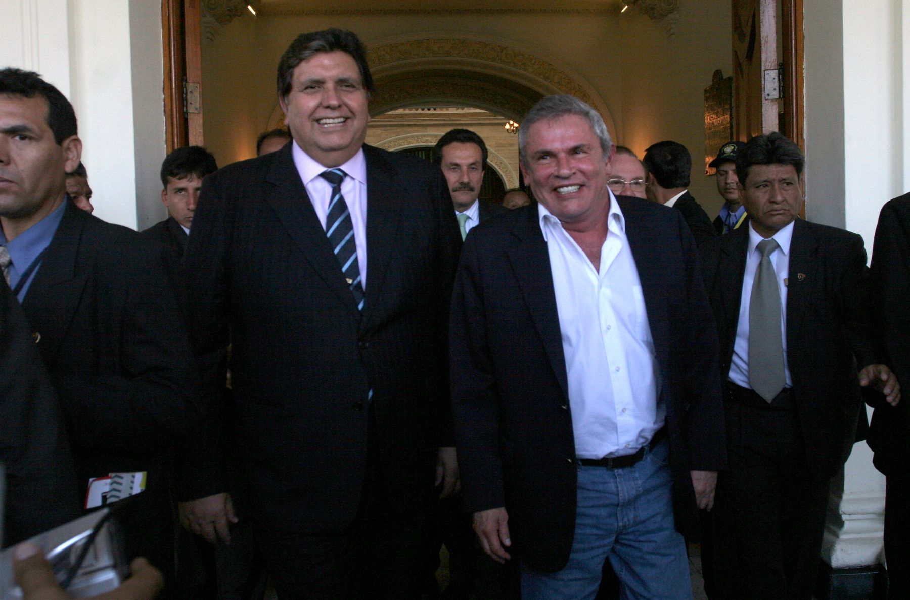 Presidente de la República, Alan García, y el alcalde de Lima, Luis Castañeda Lossio. Foto: ANDINA/Rocío Farfán/Archivo.