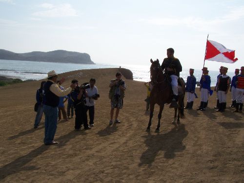 Escenificación del histórico desembarco del libertador José de San Martín. ANDINA/Difusión