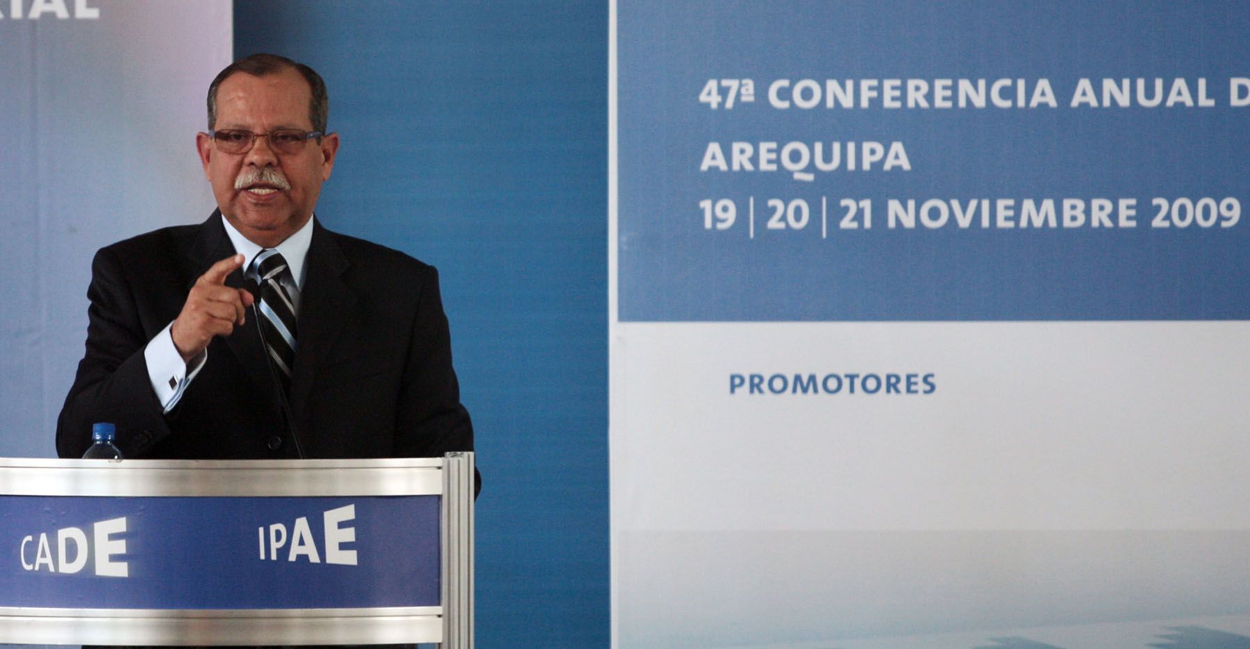 El ministro del Interior, Octavio Salazar Miranda, participa en la Conferencia Anual de Ejecutivos (CADE), en la ciudad de Arequipa.
 Foto: ANDINA/Carlos Lezama.