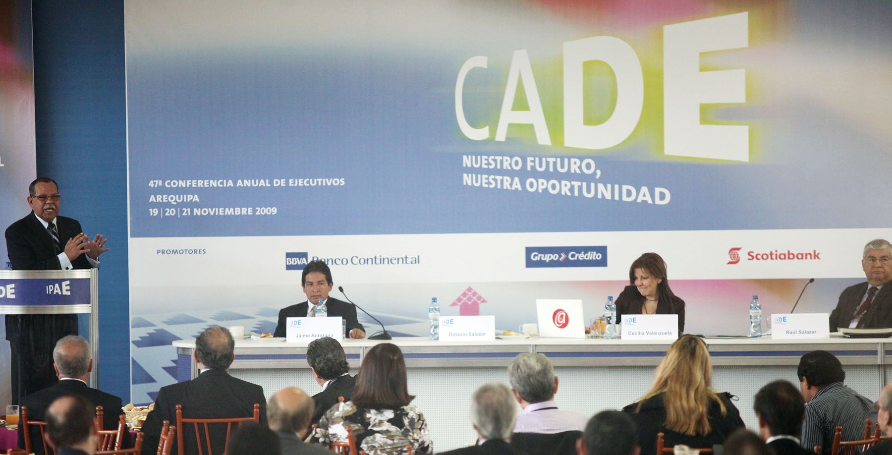 El ministro del Interior, Octavio Salazar Miranda, participa en la Conferencia Anual de Ejecutivos (CADE), en la ciudad de Arequipa.
 Foto: ANDINA/Carlos Lezama.