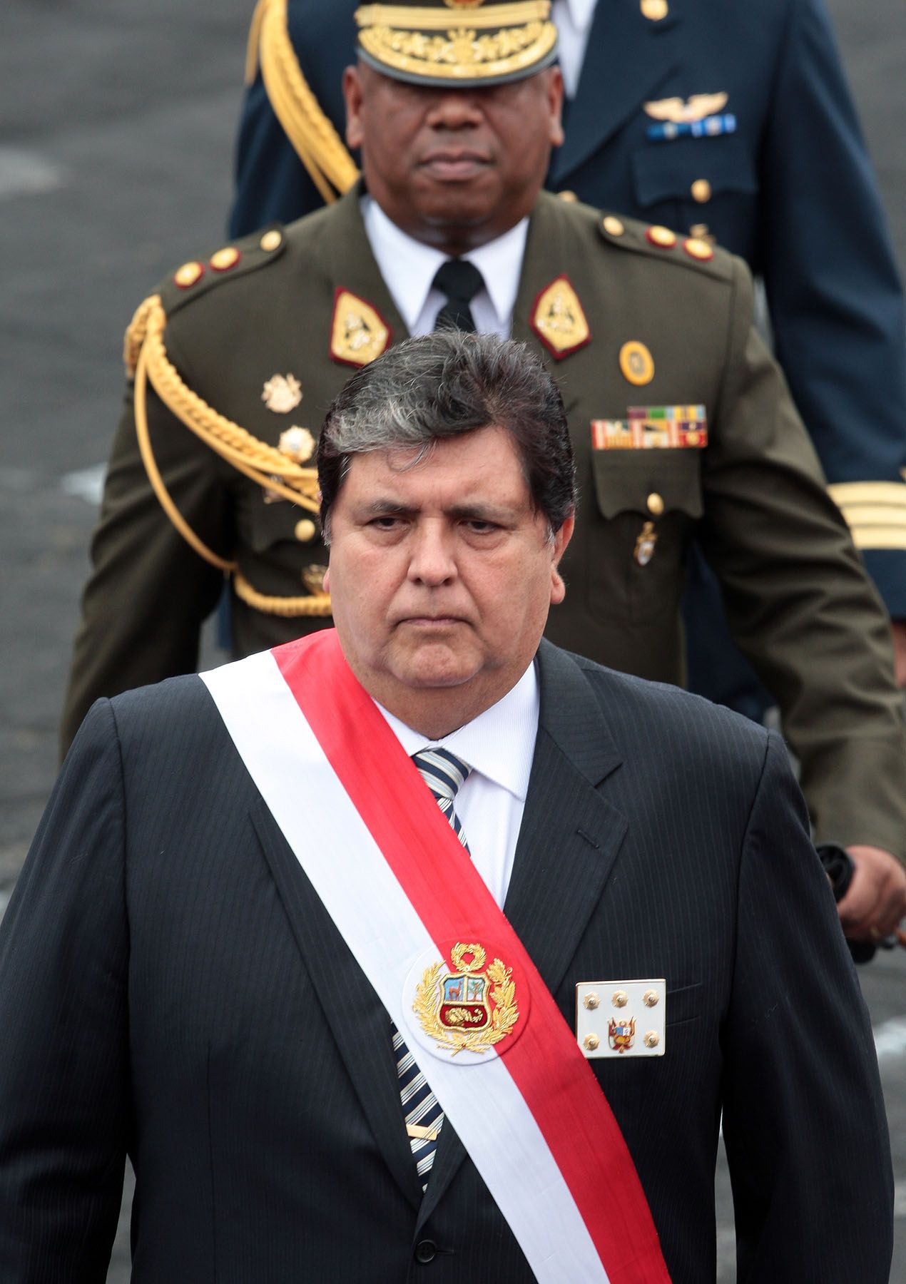 El Presidente de la República, Alan García Pérez,en la Gran Parada Militar 2009..Foto: ANDINA/Carlos Lezama