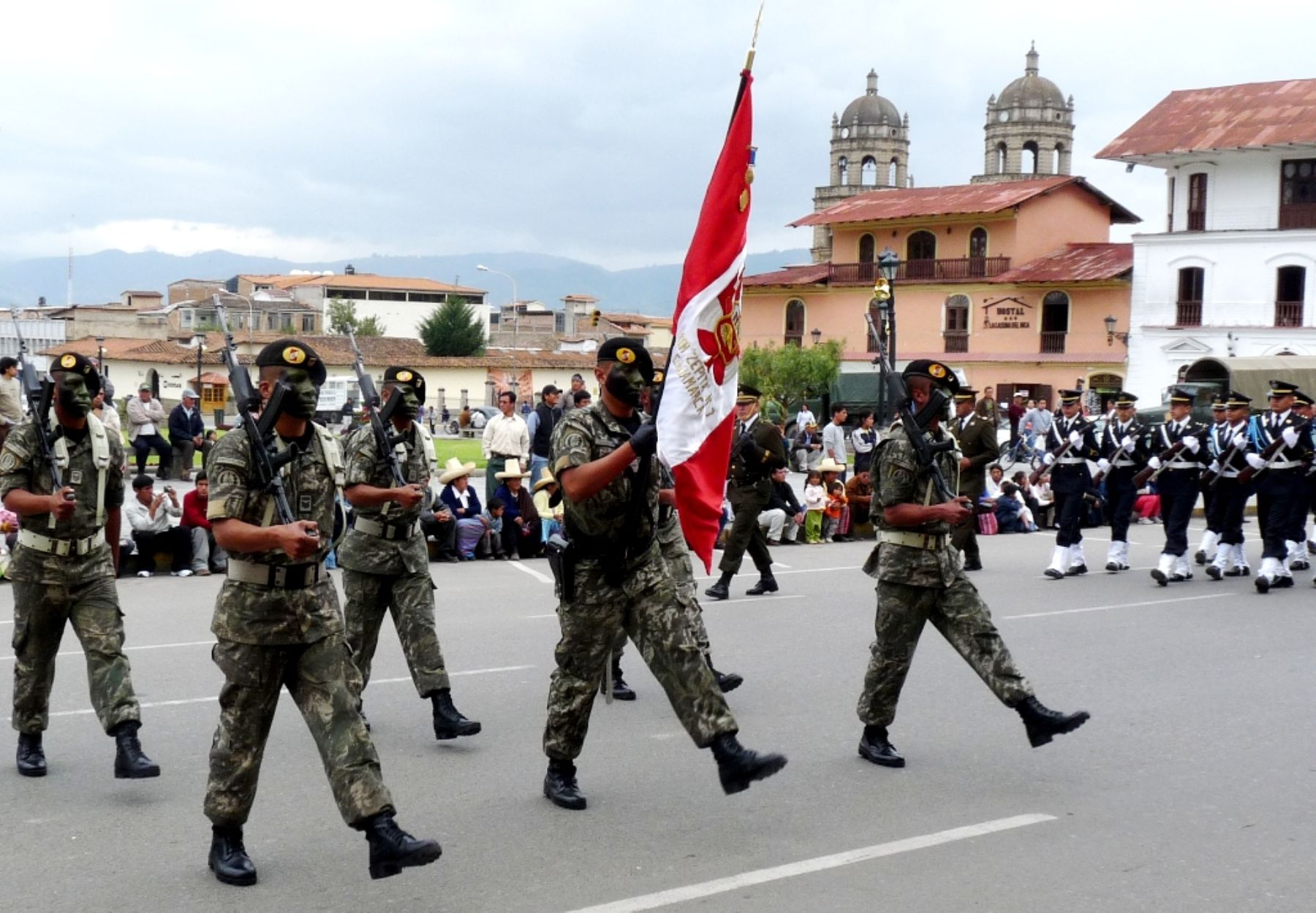Desfile cívico-militar en Cajamarca. Foto: ANDINA / Eduard Lozano.