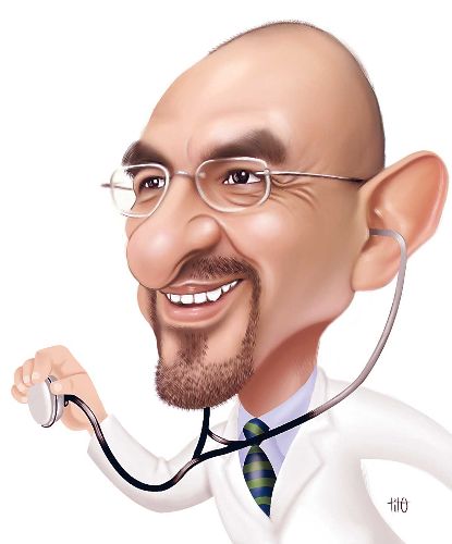 Elmer Huerta. Caricatura: Tito Piqué