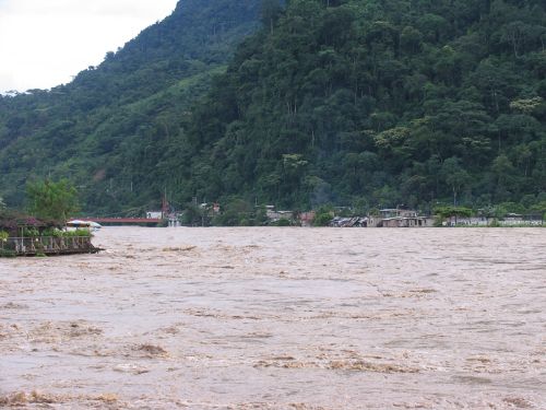 El río Huallaga aumentó su nivel en Huánuco a causa de las lluvias intensas y alertan de posibles desbordes. Foto: ANDINA/Difusión.
