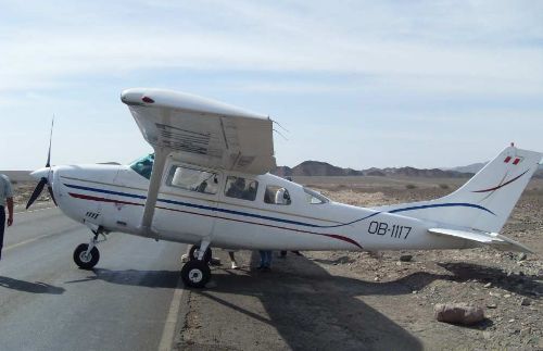 Avioneta accidentada hoy en las líneas de Nasca. Foto: Archivo.