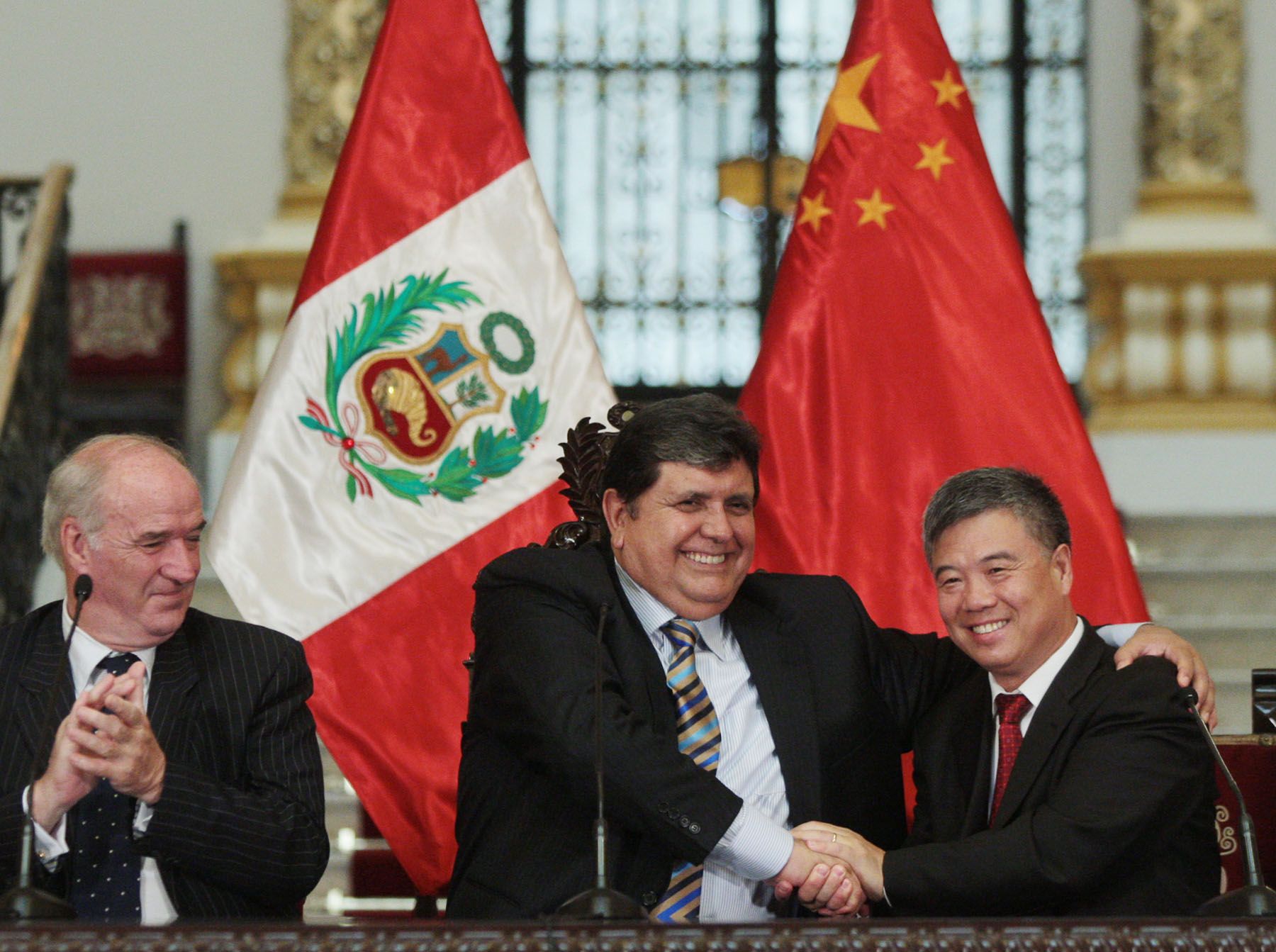 El presidente de la República, Alan García, participó de ceremonia que oficializa TLC con China.Foto: ANDINA/Carlos Lezama