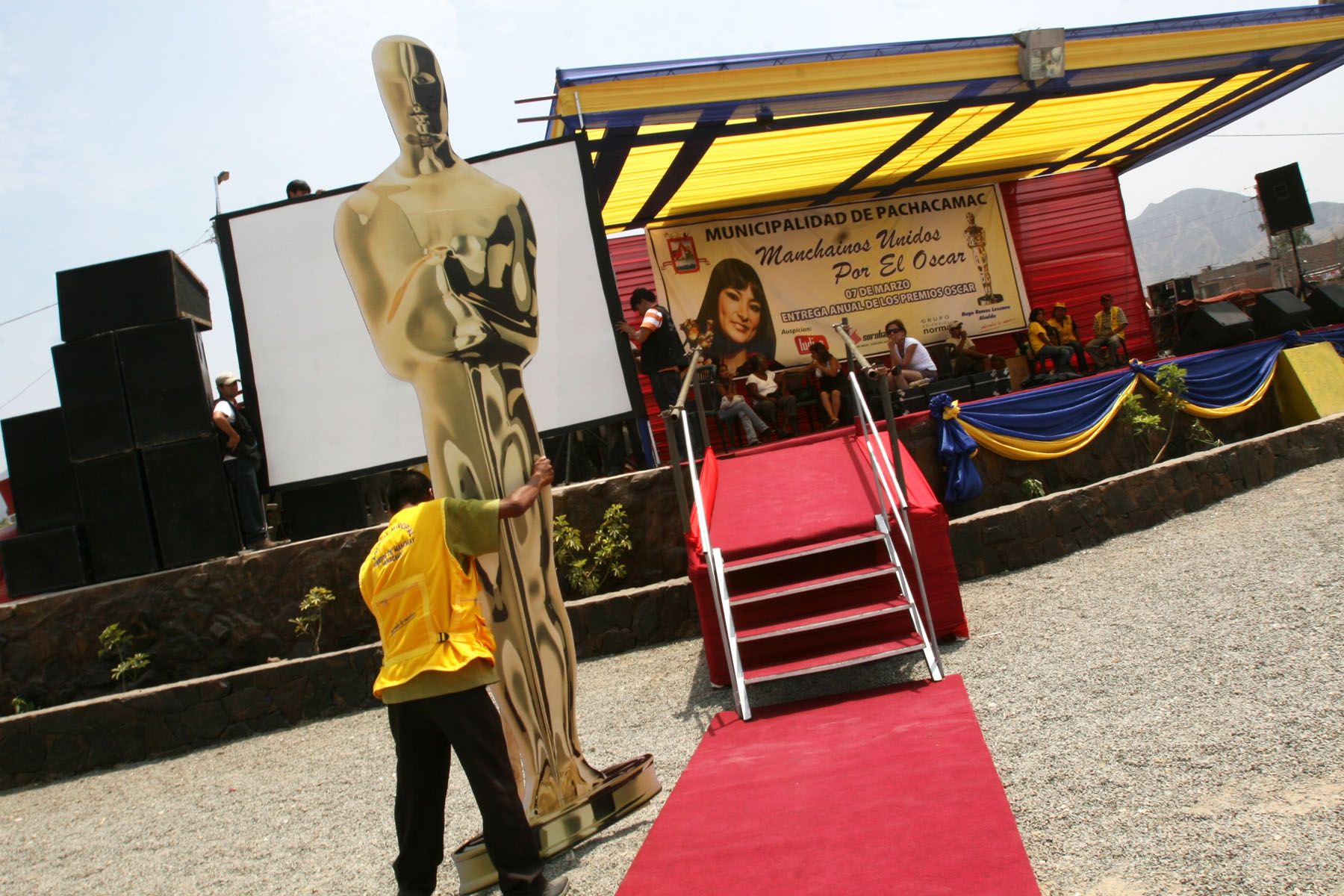 Preparativos por la Ceremonia del Oscar en Manchay. Foto: ANDINA / Carolina Urra.