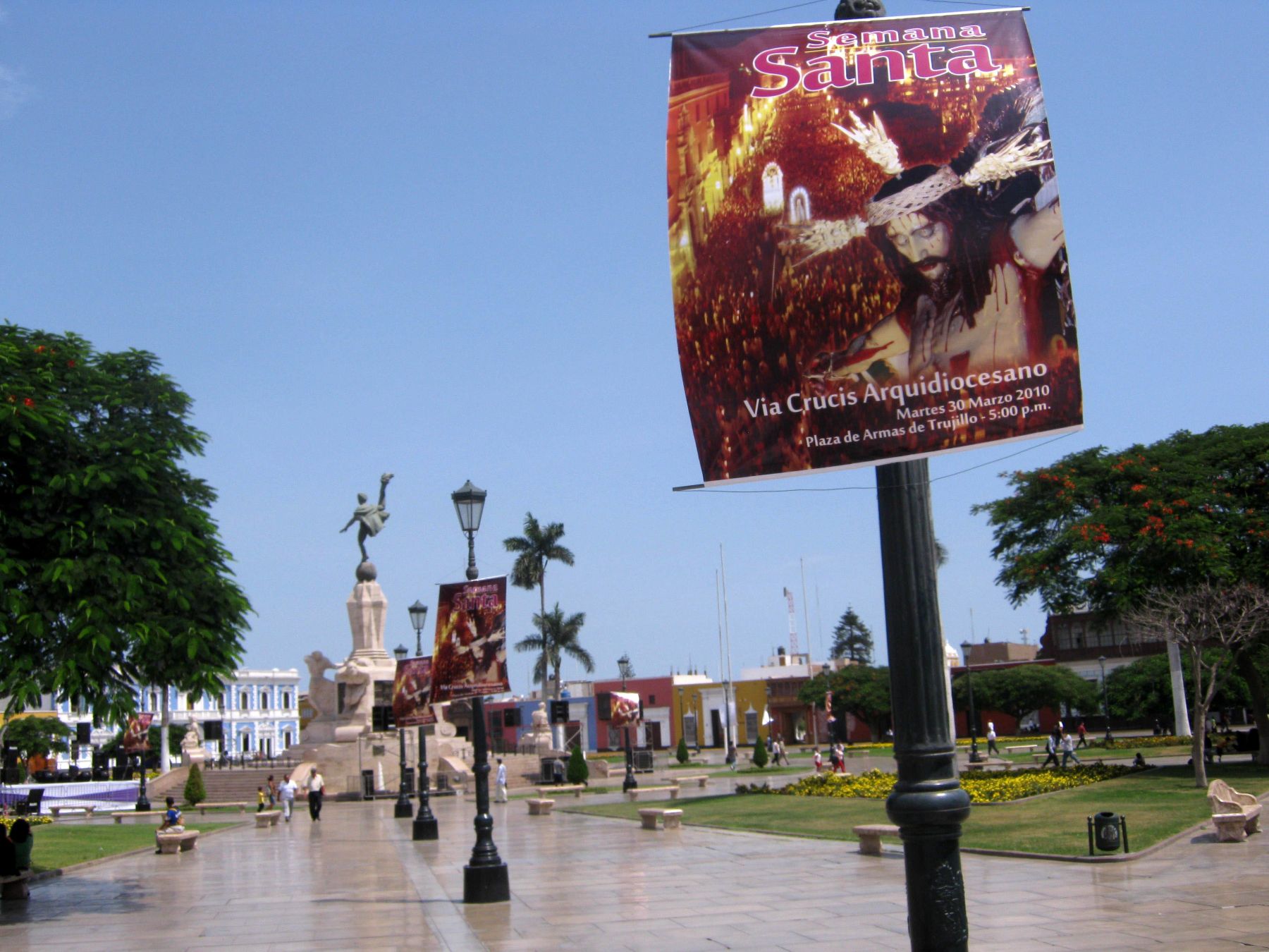 Plaza de armas de Trujillo será escenario del vía crucis por Semana Santa. Foto: ANDINA / Oscar Paz.