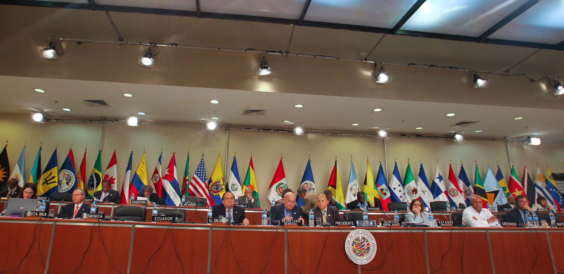 Diálogo entre Jefes de Delegación con representantes dek Foro Privado en el marco de la 40 Asamblea General de la OEA.
Foto: ANDINA/Carlos Lezama.