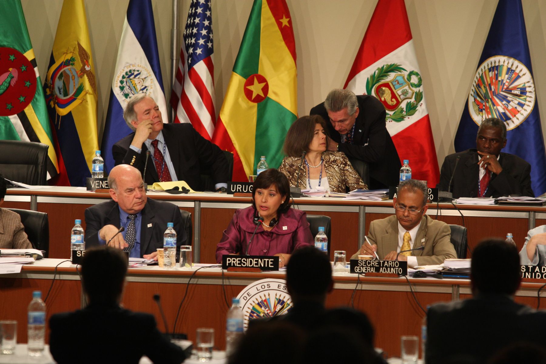 La Ministra de La Mujer, Nidia Vílchez, preside diálogo de Jefes de Delegación con representantes del Foro de Sociedad Civil, en el marco de la 40 Asamblea General de la OEA. Foto: ANDINA/Piero Vargas.