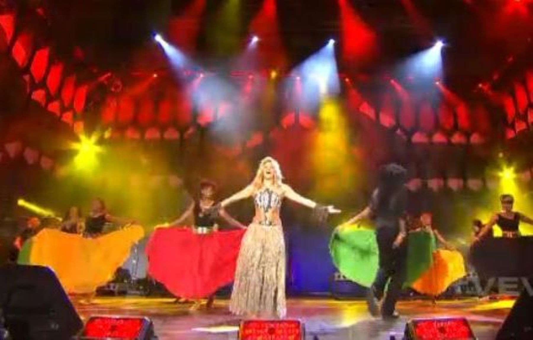 Shakira performed in the concert prior to South Africa World Cup launch