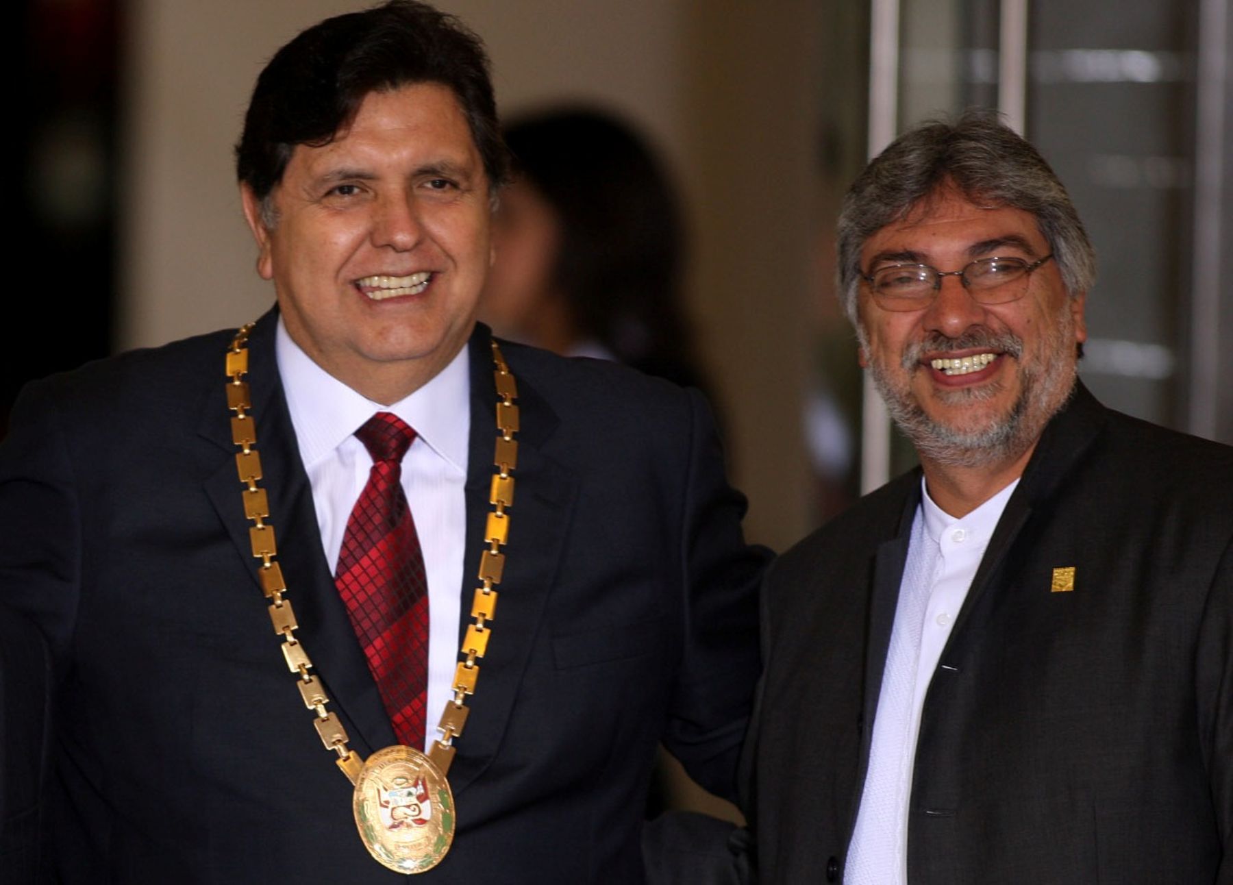 Presidentes de Perú, Alan García Pérez; y de Paraguay, Fernando Lugo.