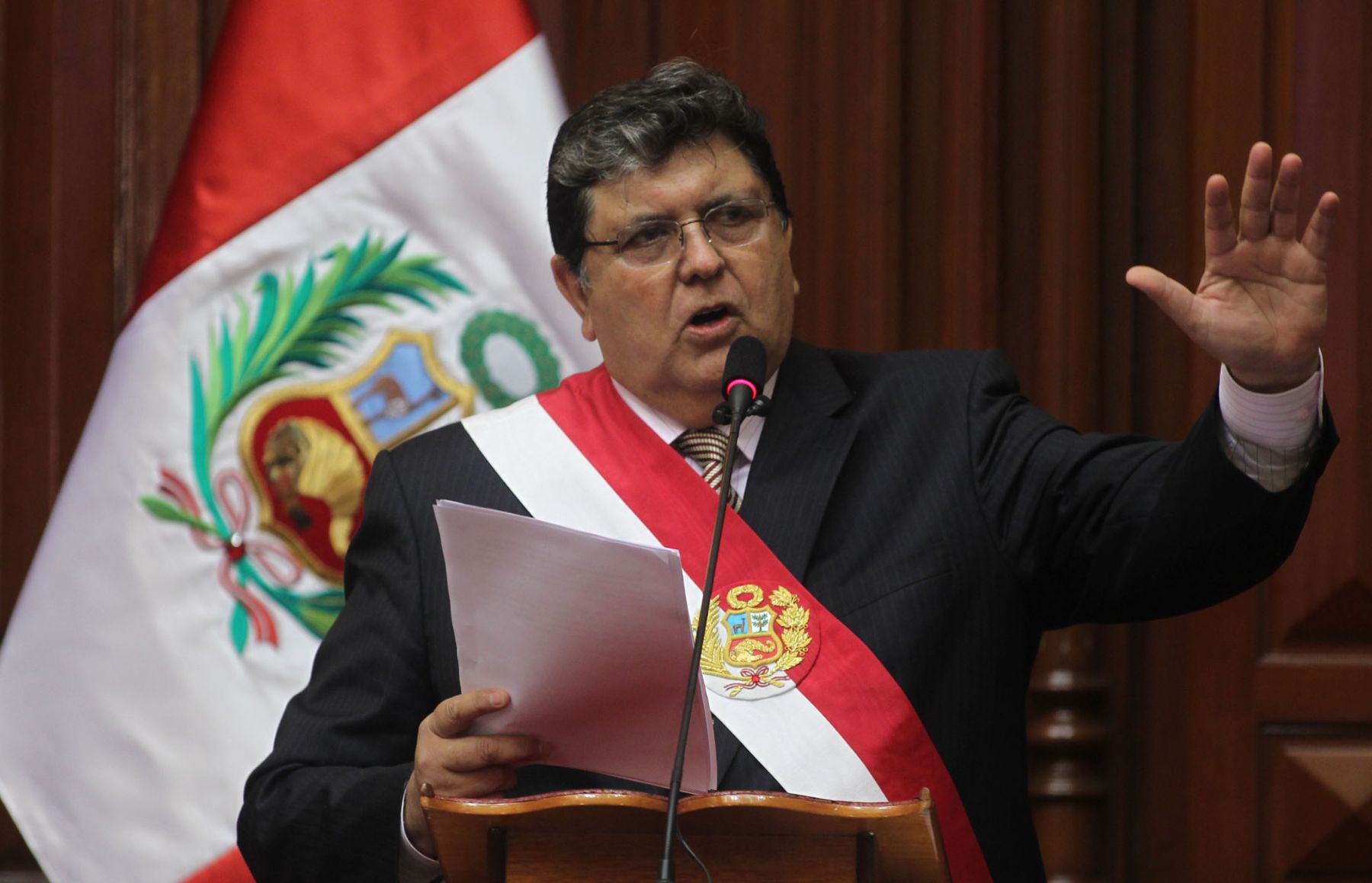 El presidente de la República, Alan García dirige su Mensaje a la Nación desde el Congreso de la República . Foto: ANDINA/Jack Ramón.