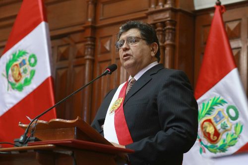 El presidente de la República, Alan García dirige su Mensaje a la Nación desde el Congreso de la República . Foto: ANDINA/Sepres.