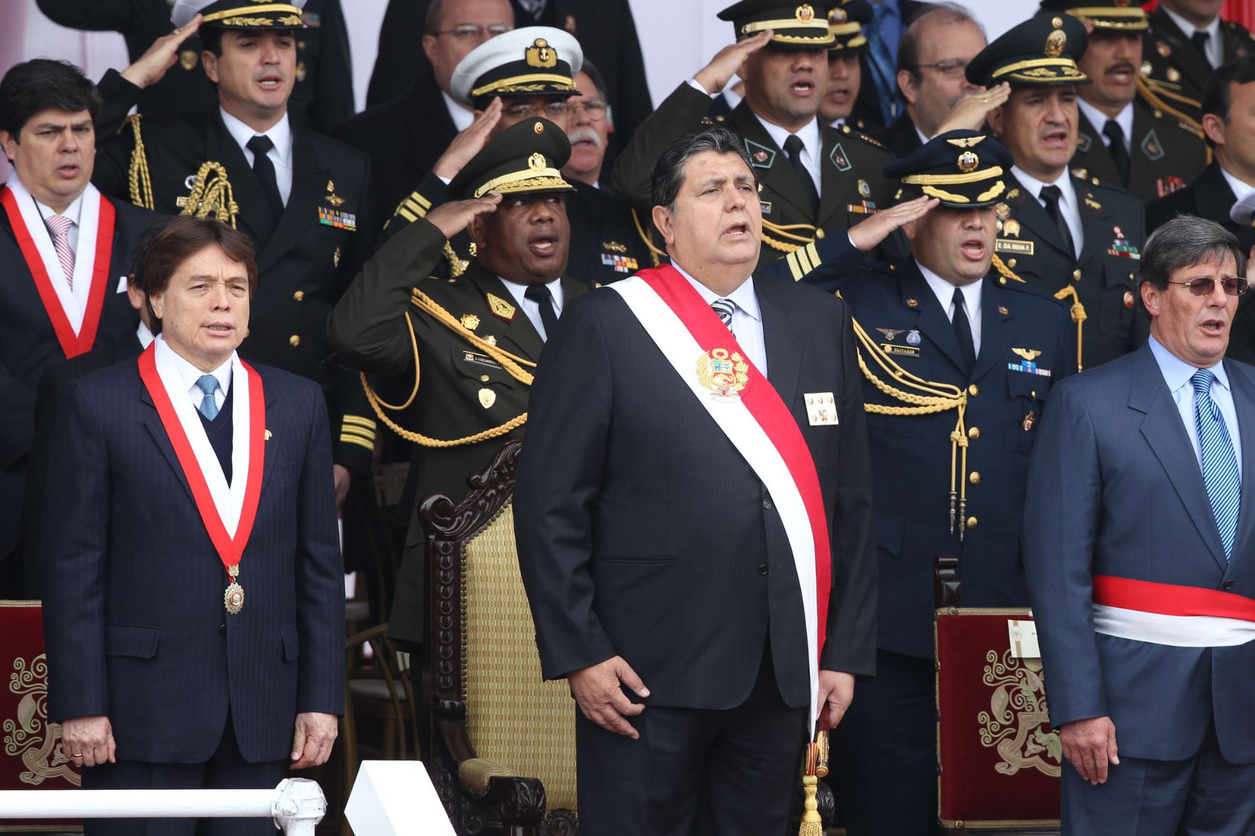 Presidente Alan Garcia desfileFoto: ANDINA/Jack Ramón