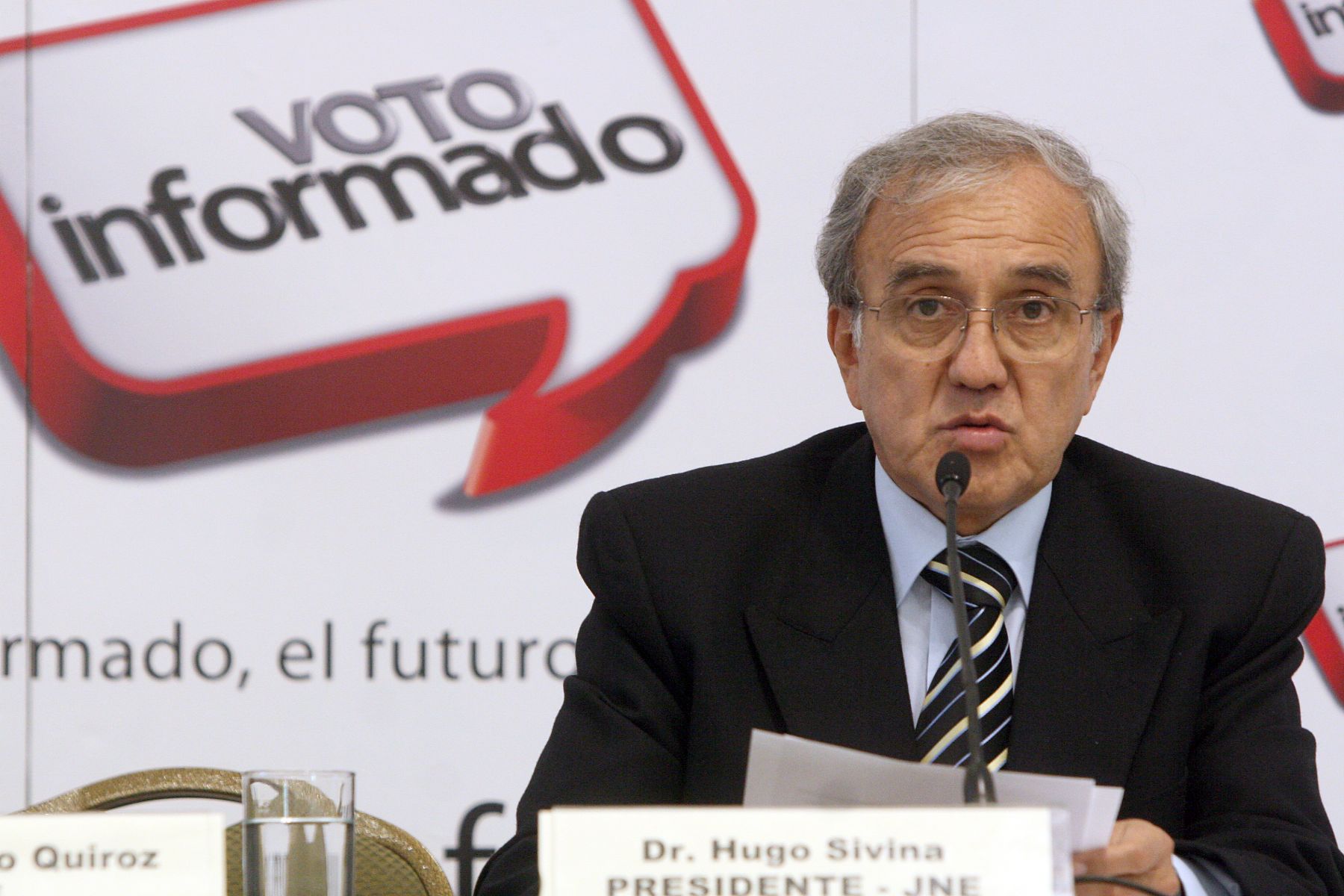 Presidente del JNE, Hugo Sivina, presenta pagina web "Voto Informado". Foto:ANDINA/Rocío Farfán.