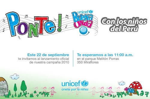 Unicef Perú lanza hoy la campaña “Buena Onda” en beneficio de niñez peruana. Foto: Andina/Difusión.