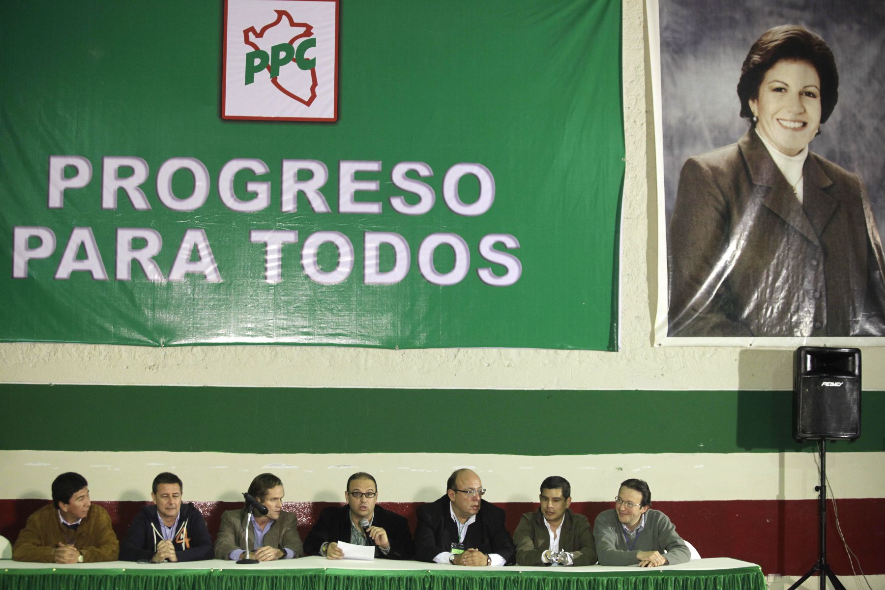 Conferencia de prensa del personero legal del PPC, José Luis Rodriguez, acompañado de equipo técnico de dicho partido. Foto: ANDINA / Alberto Orbegoso