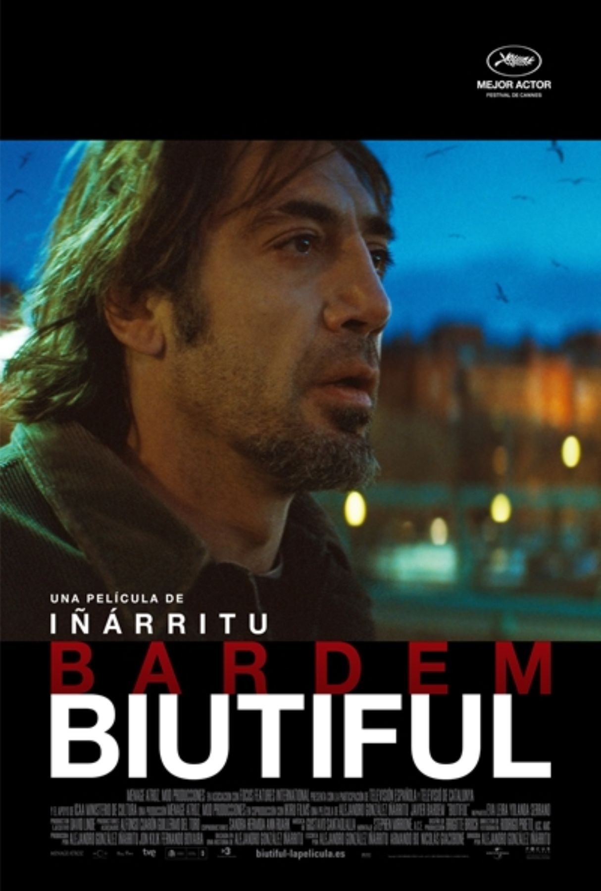 Afiche de Biutiful, filme de México que compite por una nominación al Oscar.