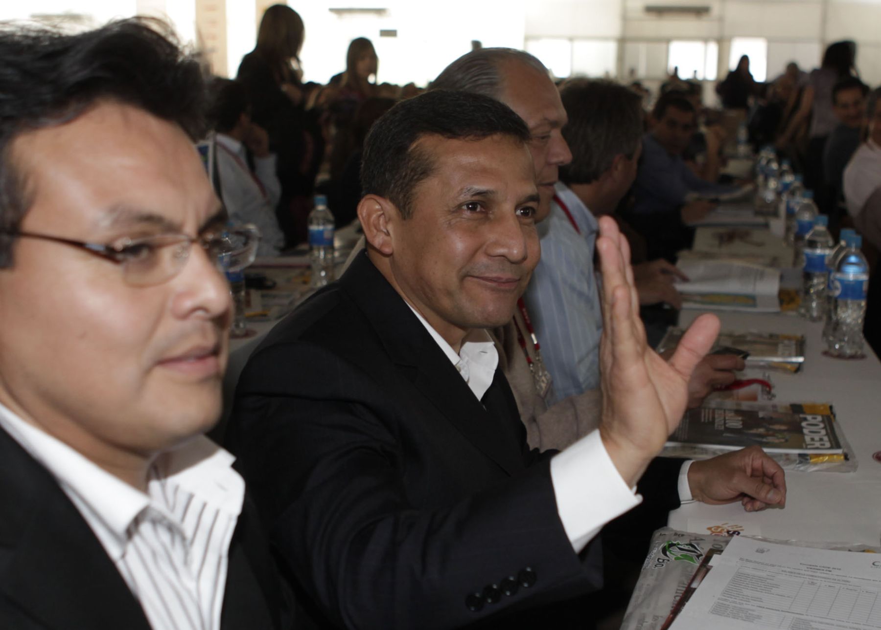Precandidato a la presidencia, Ollanta Humala, en Conferencia Anual de Ejecutivos 2010, que se realiza en la ciudad de Urubamba.  Foto: ANDINA/Alberto Orbegoso