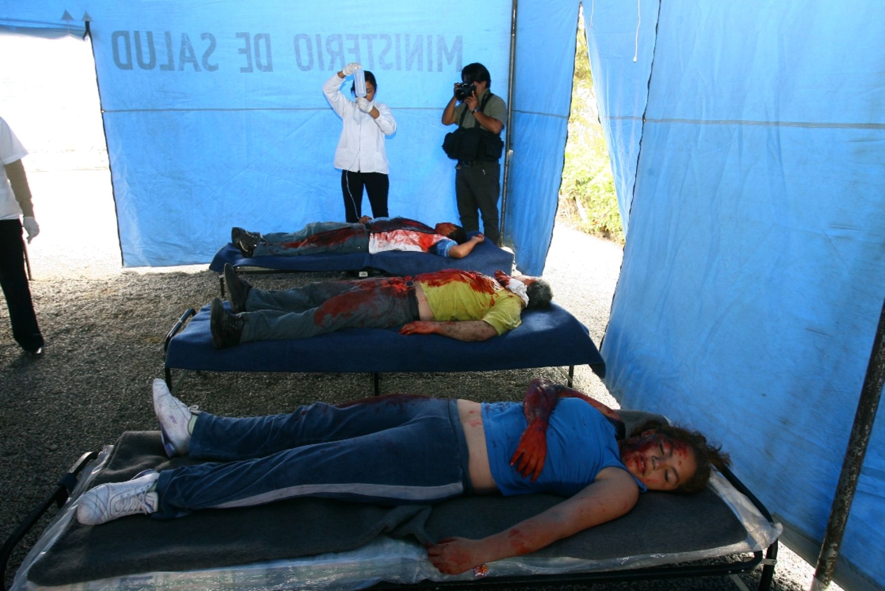 Simulacro de tsunami en el distrito de la Punta en el Callao.
Foto: ANDINA/Víctor Palomino