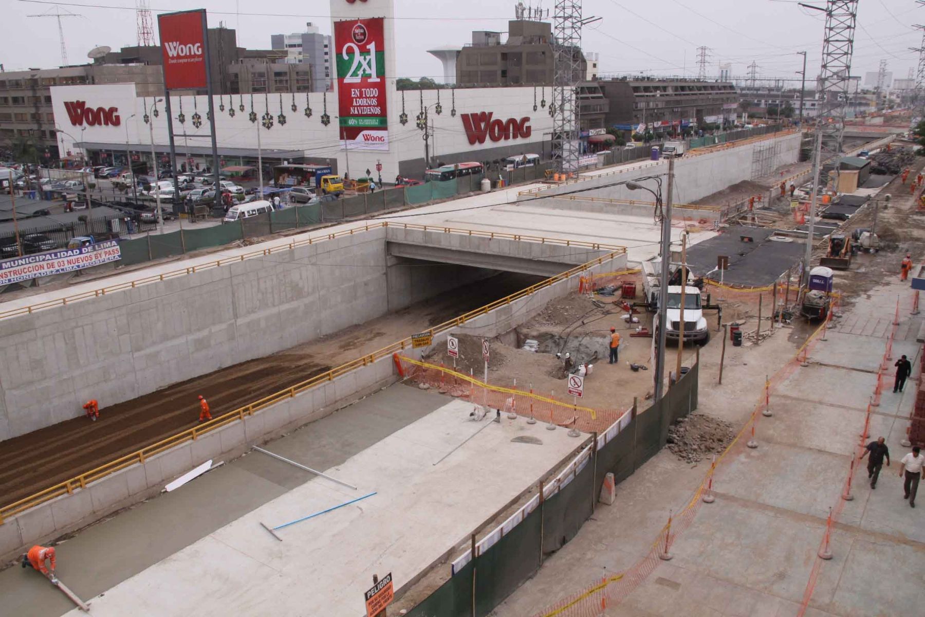 Obras de construcción de tres by pass en avenida Primavera registran 85