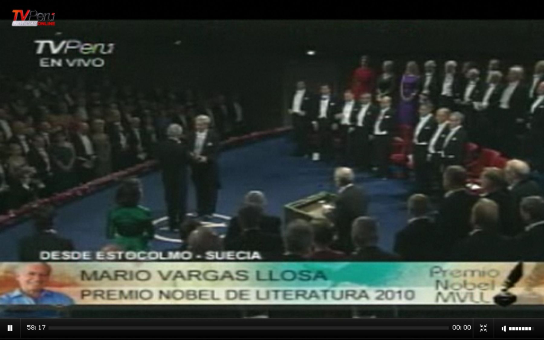 Mario Vargas Llosa recibe premio Nobel de Literatura 2010. Foto: Internet/Medios.