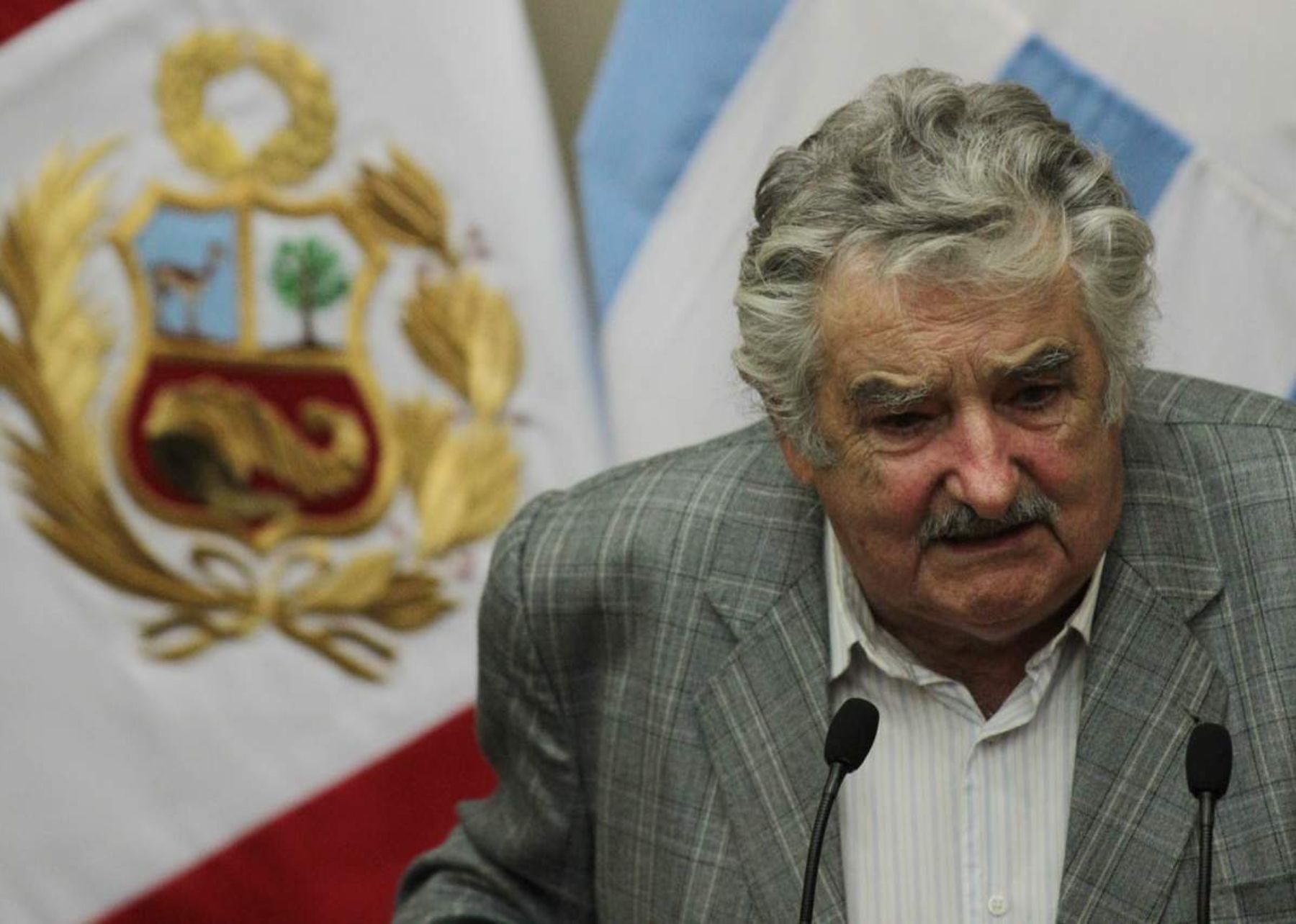 Presidente de Uruguay, José Alberto Mujica, en la Cámara de Comercio de Lima.Foto. Foto: ANDINA/Carlos Lezama.