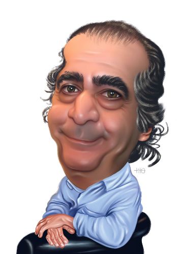 Édgar Saba. Caricatura: Tito Piqué
