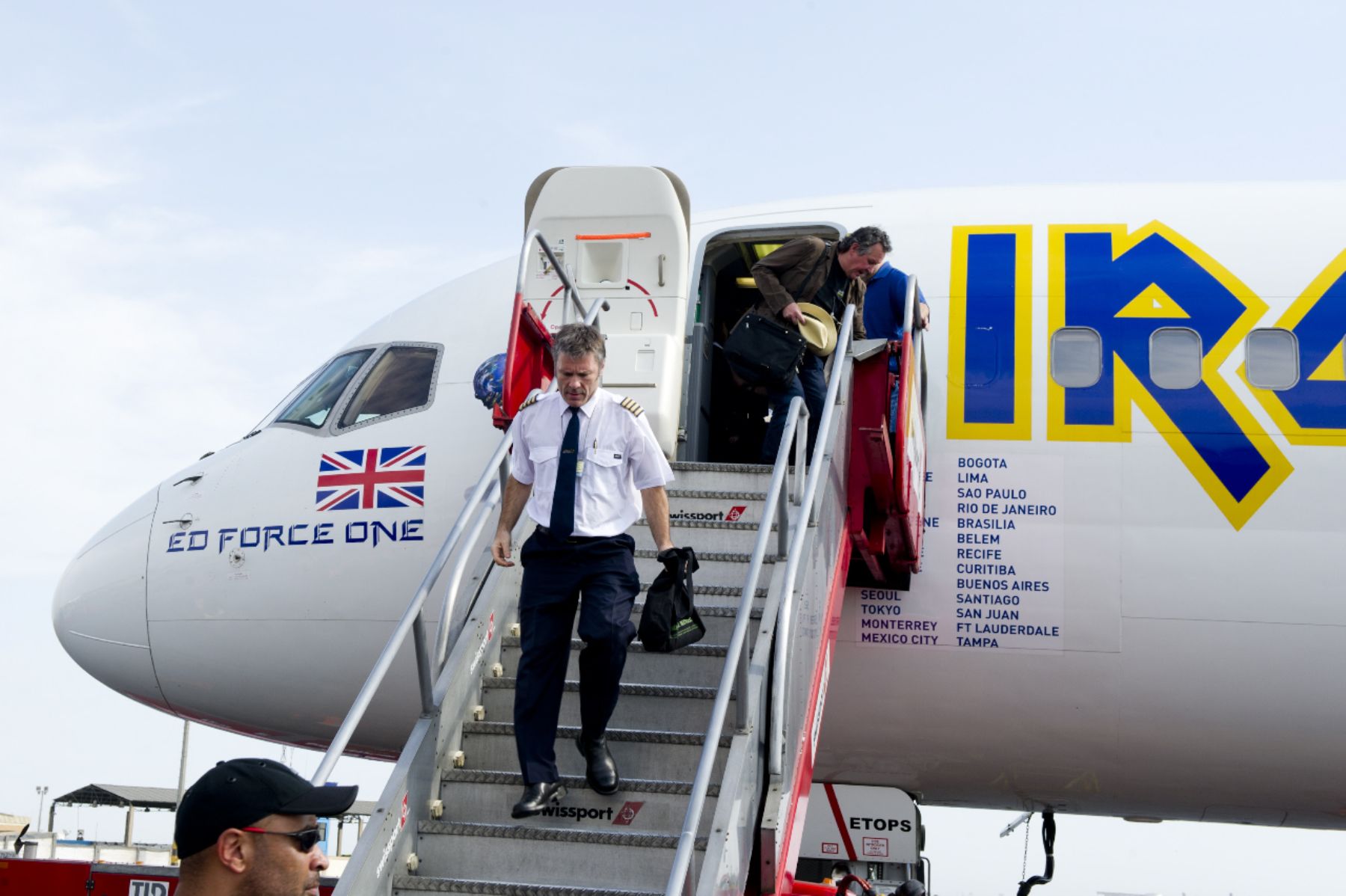 Arribó a nuestro país la leyenda del metal, IRON MAIDEN en el  Boeing 757 denominado Ed Force One, piloteado por el cantante  Bruce Dickinson. Foto: ANDINA/ Difusión