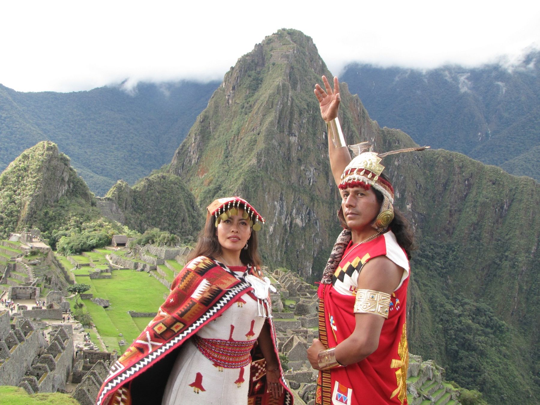 Alrededor de 200 actores ensayan la escenificación del arribo del inca Pachacútec y los gobernantes del Tahuantinsuyo al parque arqueológico de Machu Picchu. Foto: Municipalidad de Machu Picchu.