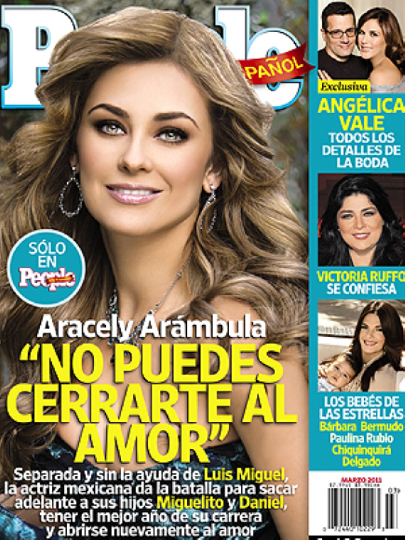 Portada de la revista People en español, en que aparece la ex de Luis Miguel Aracely Arámbula.