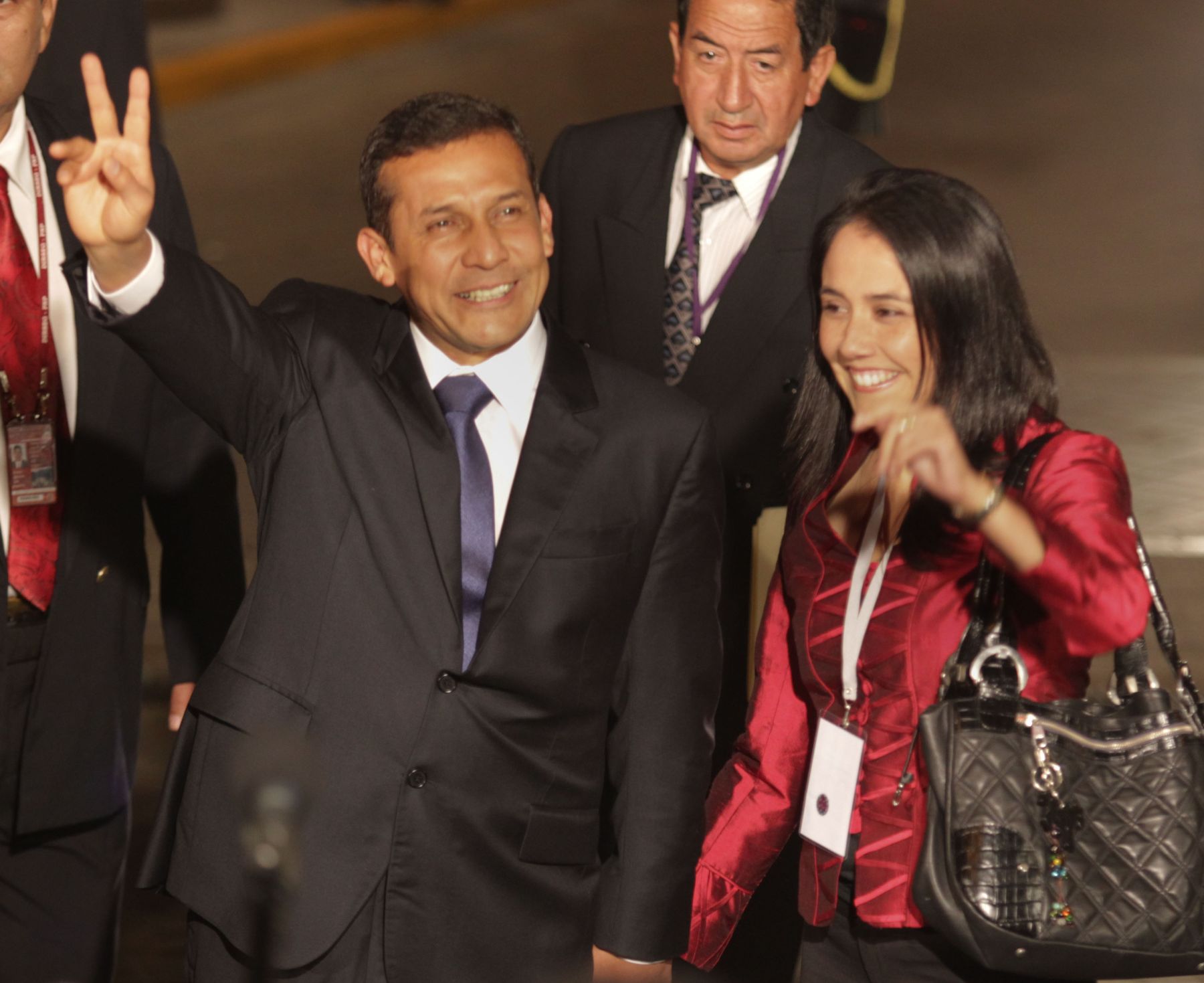 Candidato de Gana Perú Ollanta Humala llega al Hotel Marriott para participar en el debate presidencial. Foto: ANDINA/Piero Vargas