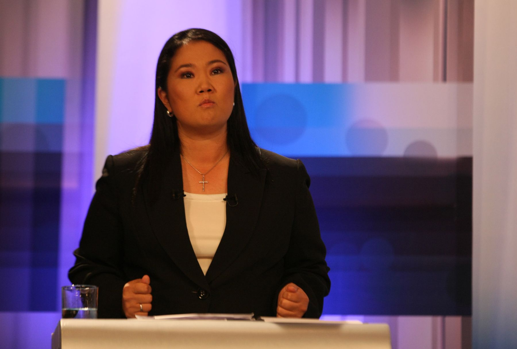 Candidata de Fuerza 2011 Keiko Fujimori interviene en debate presidencial de esta noche en el hotel Marriot.
Foto: ANDINA/Difusión