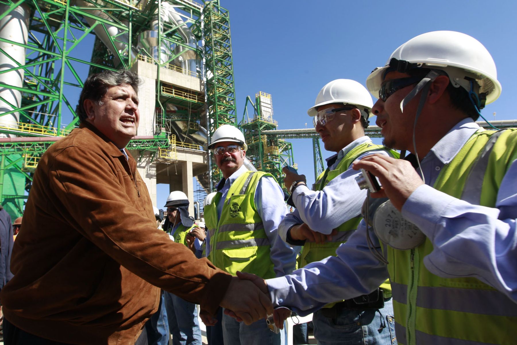 El presidente Alan García Pérez participó esta tarde en inauguración de ampliación de planta de cementos Yura S. A.