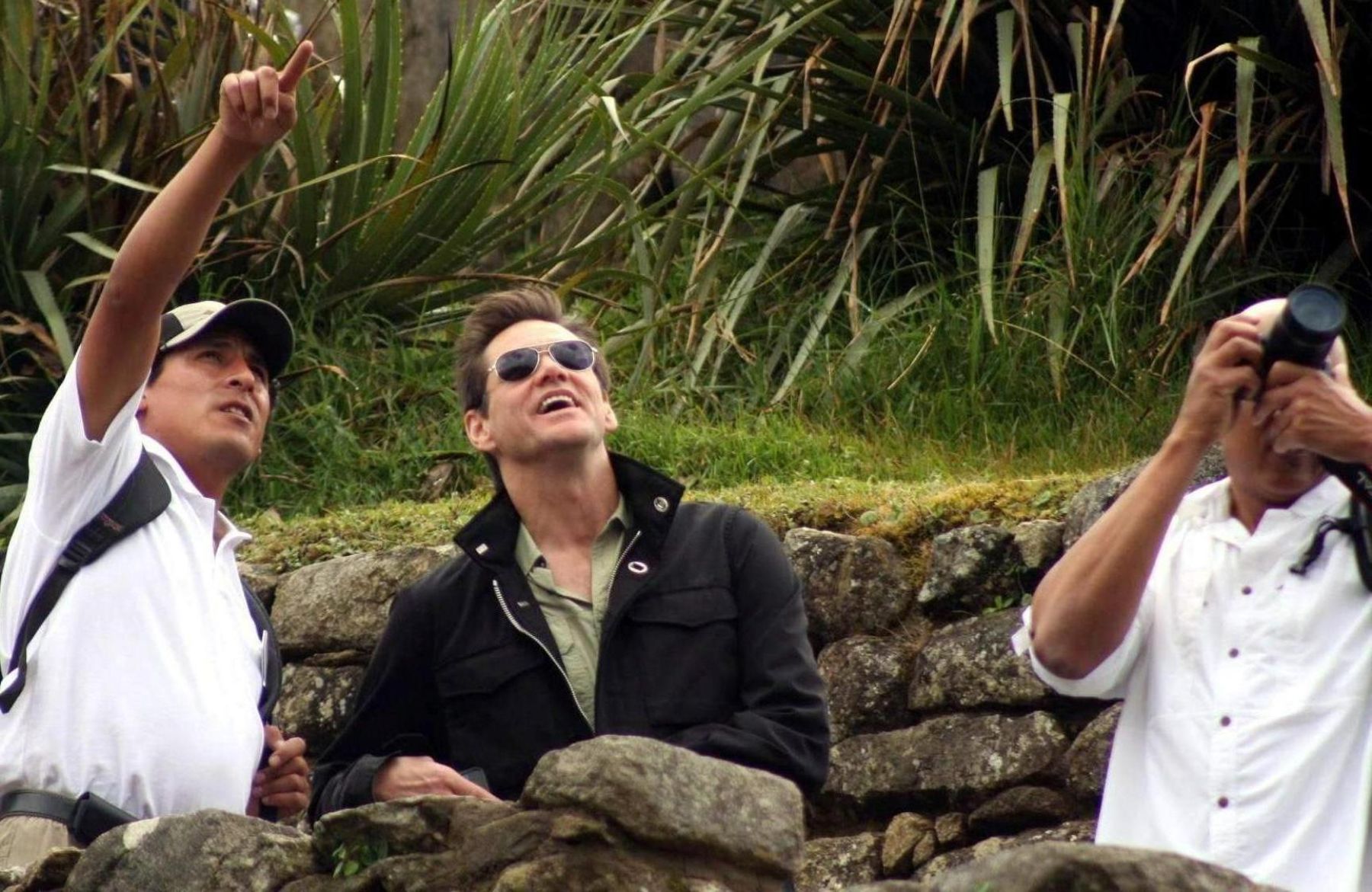 El actor canadiense Jim Carrey quedó asombrado con la ciudadela incaica de Machu Picchu, en Cusco. Foto: ANDINA / Percy Hurtado.