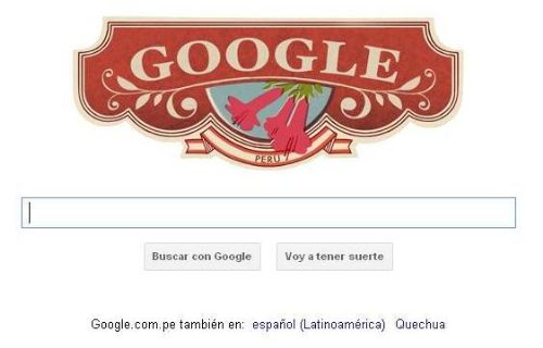 Doodle celebrando el aniversario del Perú. Foto: Internet.