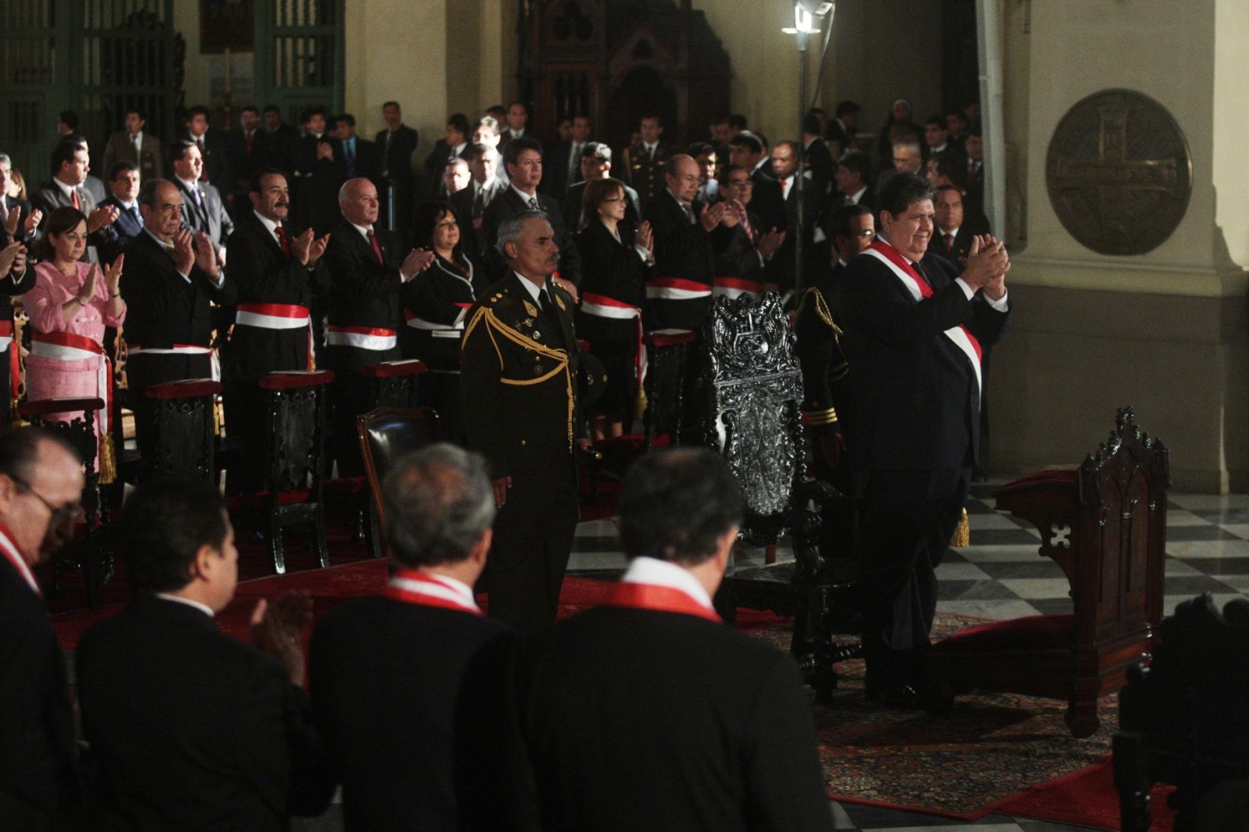El Presidente Alan García participa en la celebración del tradicional Tedeum en la Catedral de Lima.
Foto: ANDINA/Juan Carlos Guzmán Negrini.