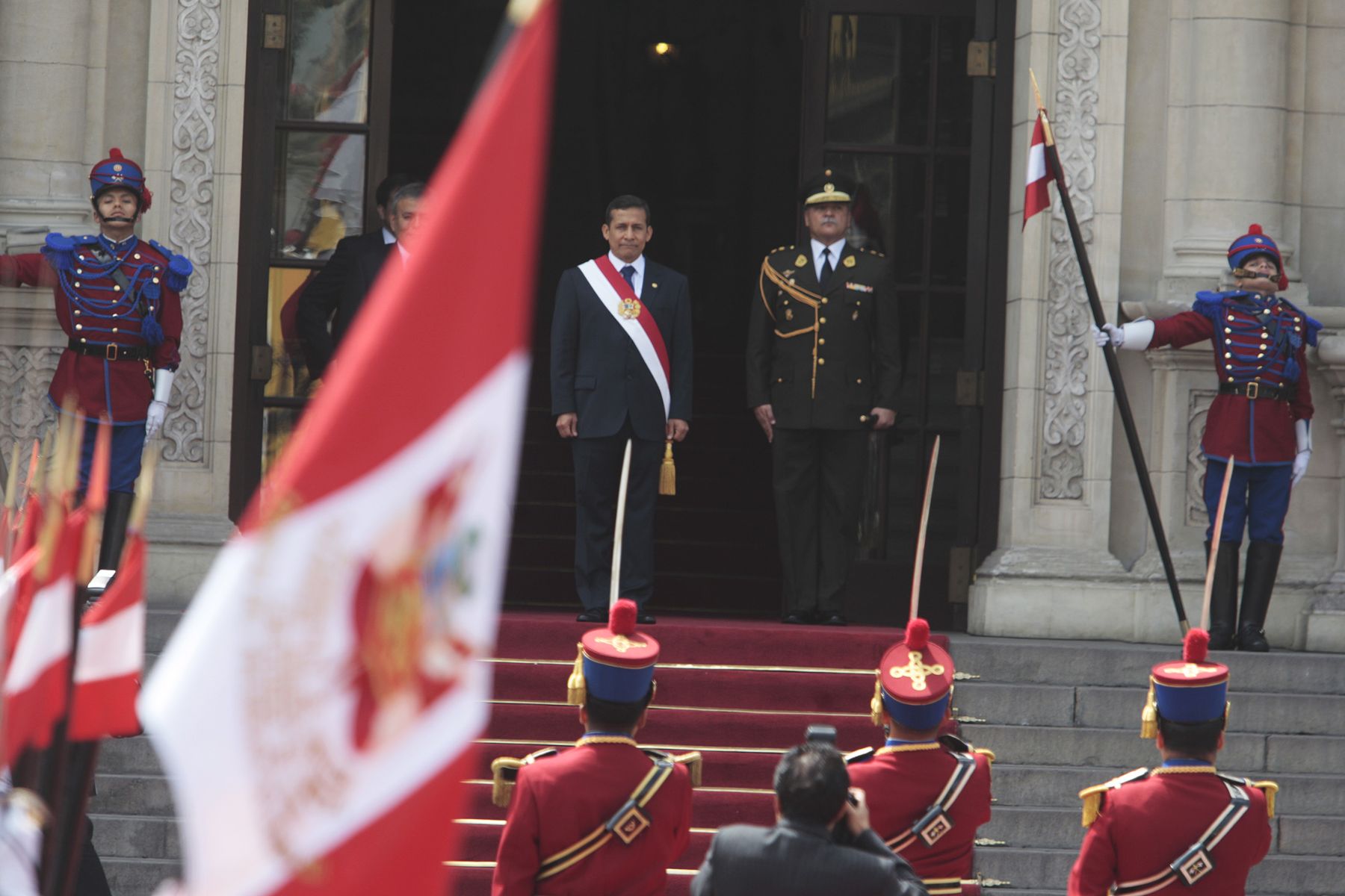 Presidente Ollanta Humala Tasso hace su ingreso a Palacio de Gobieno.
Foto: ANDINA/Jack Ramón