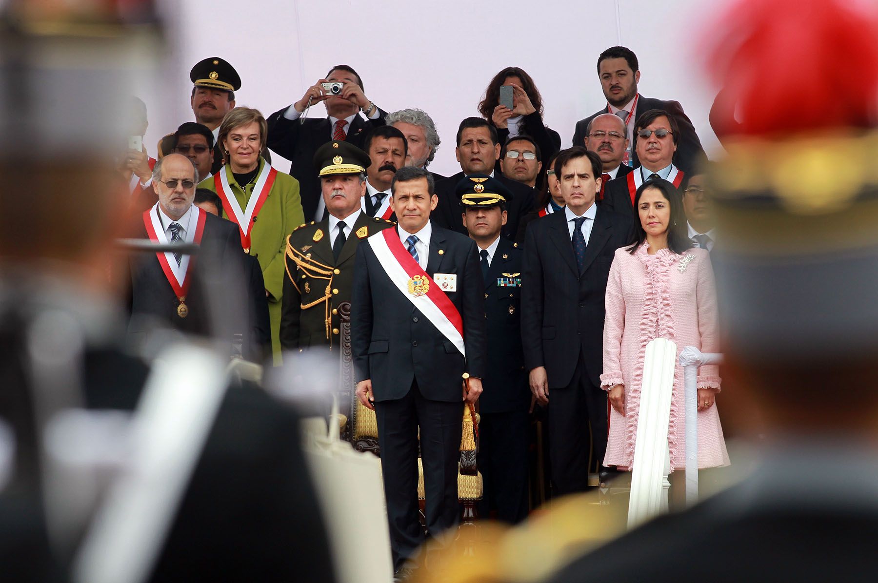 El jefe del Estado, Ollanta Humala, preside la Gran Parada Militar en la avenida Brasil.
Foto: ANDINA/Carlos Lezama