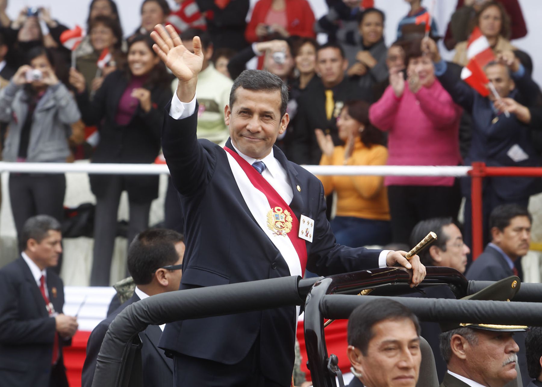 Presidente de la República, Ollanta Humala, llega a la avenida Brasil y encabeza la Gran Parada Militar. Foto: ANDINA/archivo